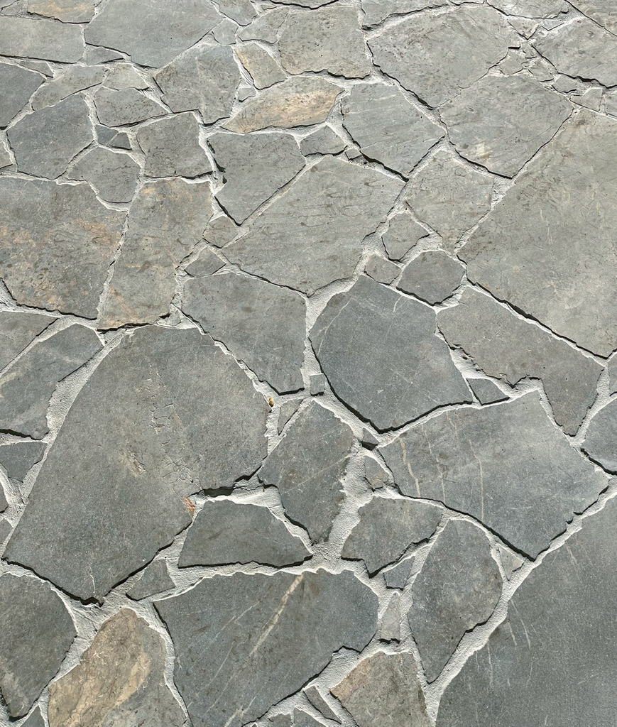 Silver Ash Crazy Paver Tumbled &amp; Sandblasted 20mm